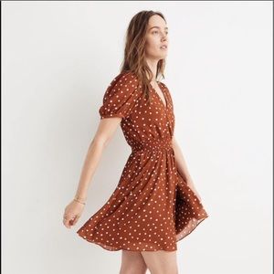 polka dot dress rust